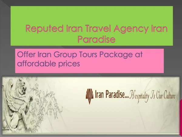 Get Iran Group Tours Package