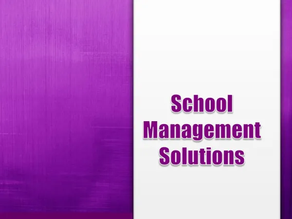 School Management Solutions