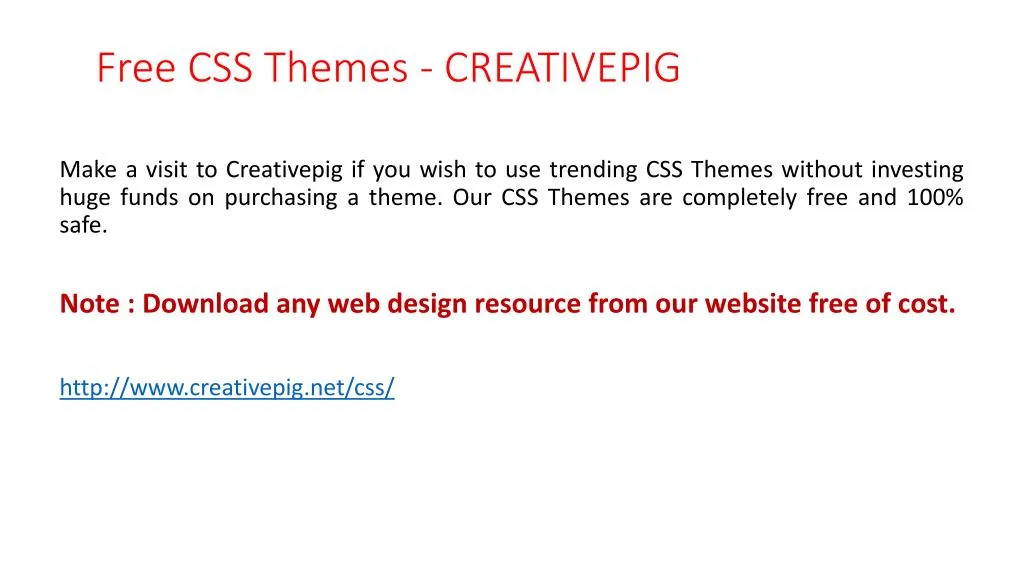 free css themes creativepig