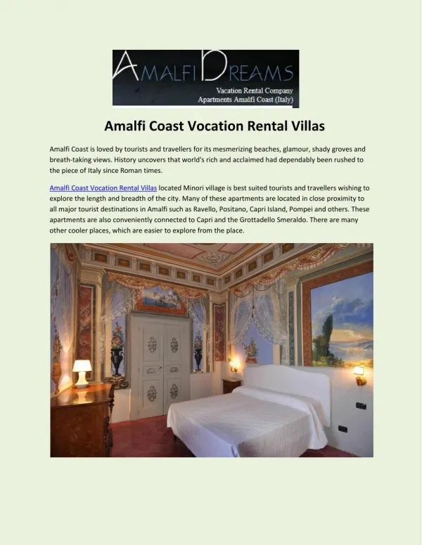 Amalfi Coast Vocation Rental Villas.