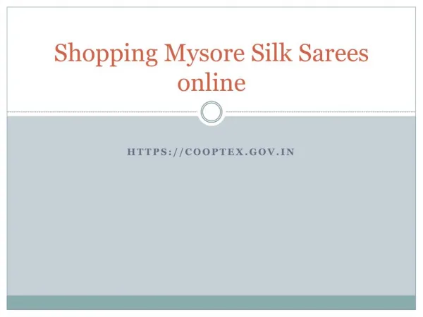 Shopping Mysore Silk Sarees online