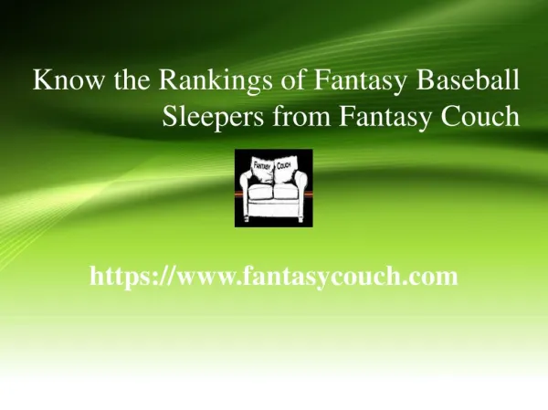 Know the Rankings of Fantasy Baseball Sleepers from Fantasy Couch