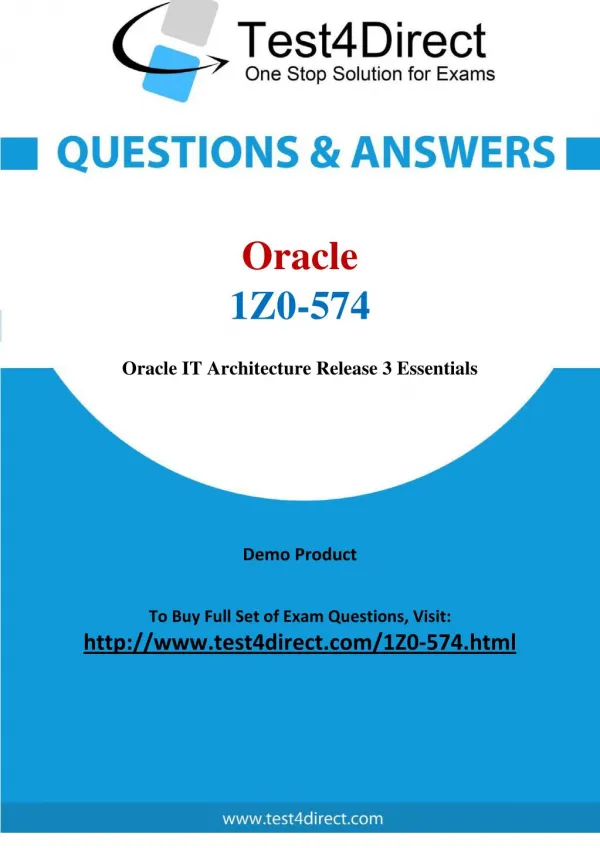 Oracle 1Z0-574 Exam - Updated Questions