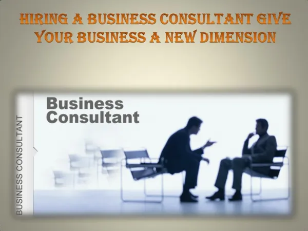 Hiring a Business Consultant Give Your Business A New Dimension