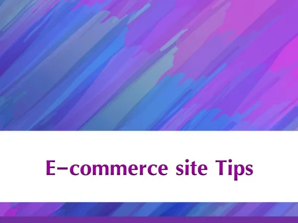E-commerce site Tips