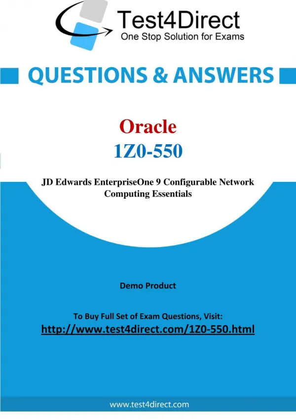 Oracle 1Z0-550 Test Questions