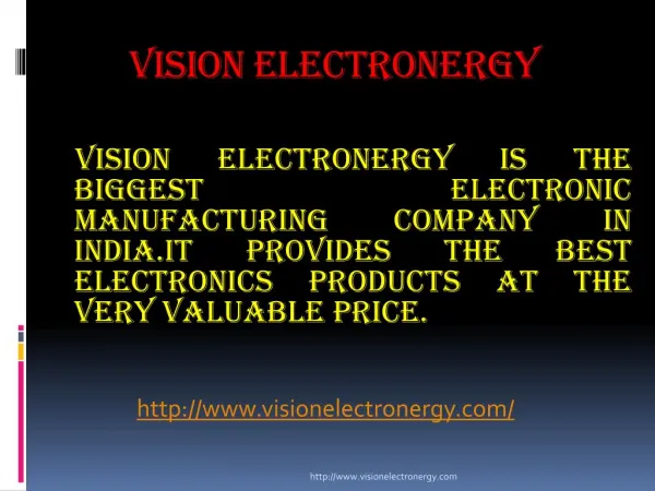 Vision electronergy Pvt Ltd is an electronic and electrical company in Noida