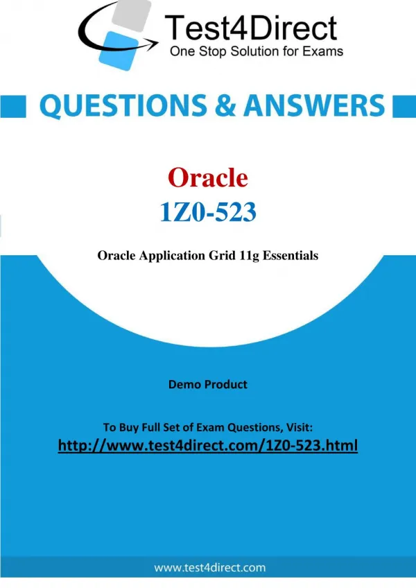 Oracle 1Z0-523 Test - Updated Demo