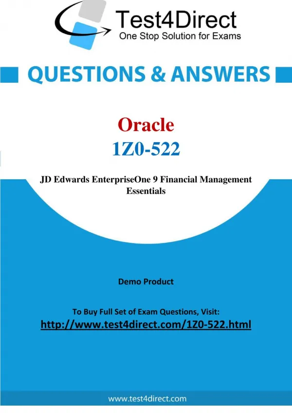 Oracle 1Z0-522 Exam Questions