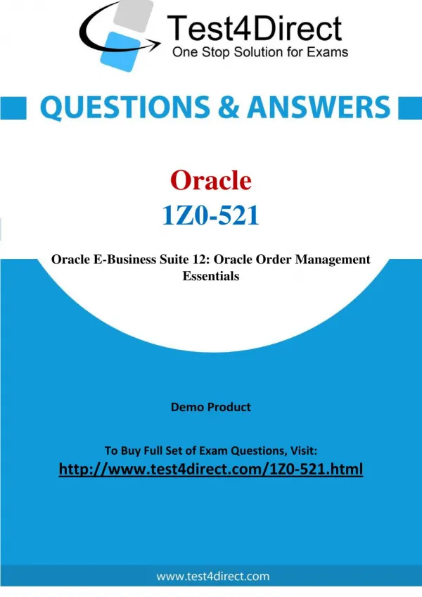 Oracle 1Z0-521 Test - Updated Demo