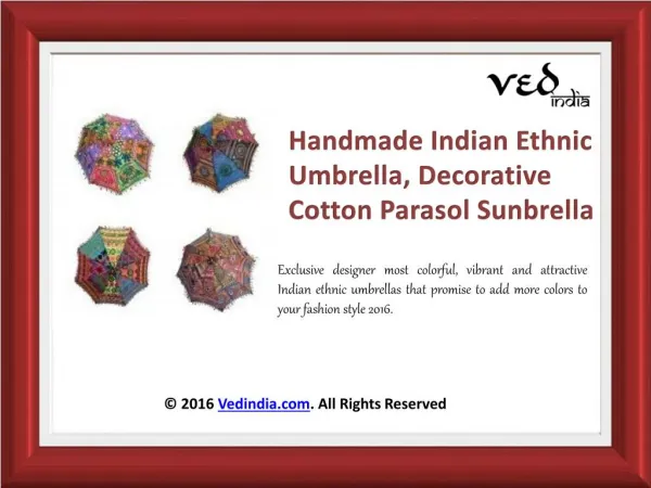 Handmade Rajasthani Vintage Umbrellas | Decorative Cotton Parasol