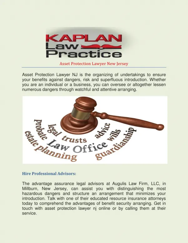Asset Protection Lawyer New Jersey