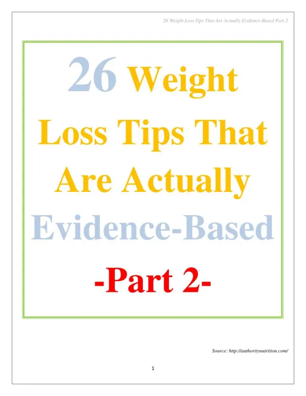26 Weight Loss Tips That Are Actually Evidence-Based Part 2