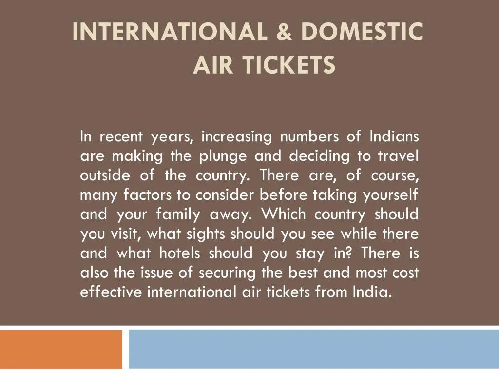 international domestic air tickets