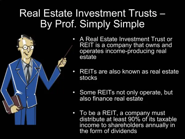 Real Estate Investment Trusts By Prof. Simply Simple
