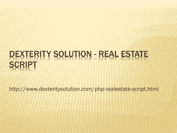 Dexterity Solution - Real Estate script