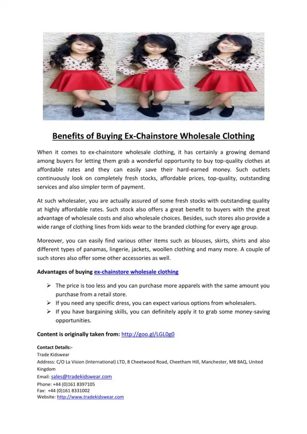 Benefits of Buying Ex-Chainstore Wholesale Clothing