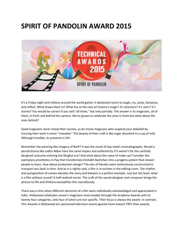pandolin awards 2015
