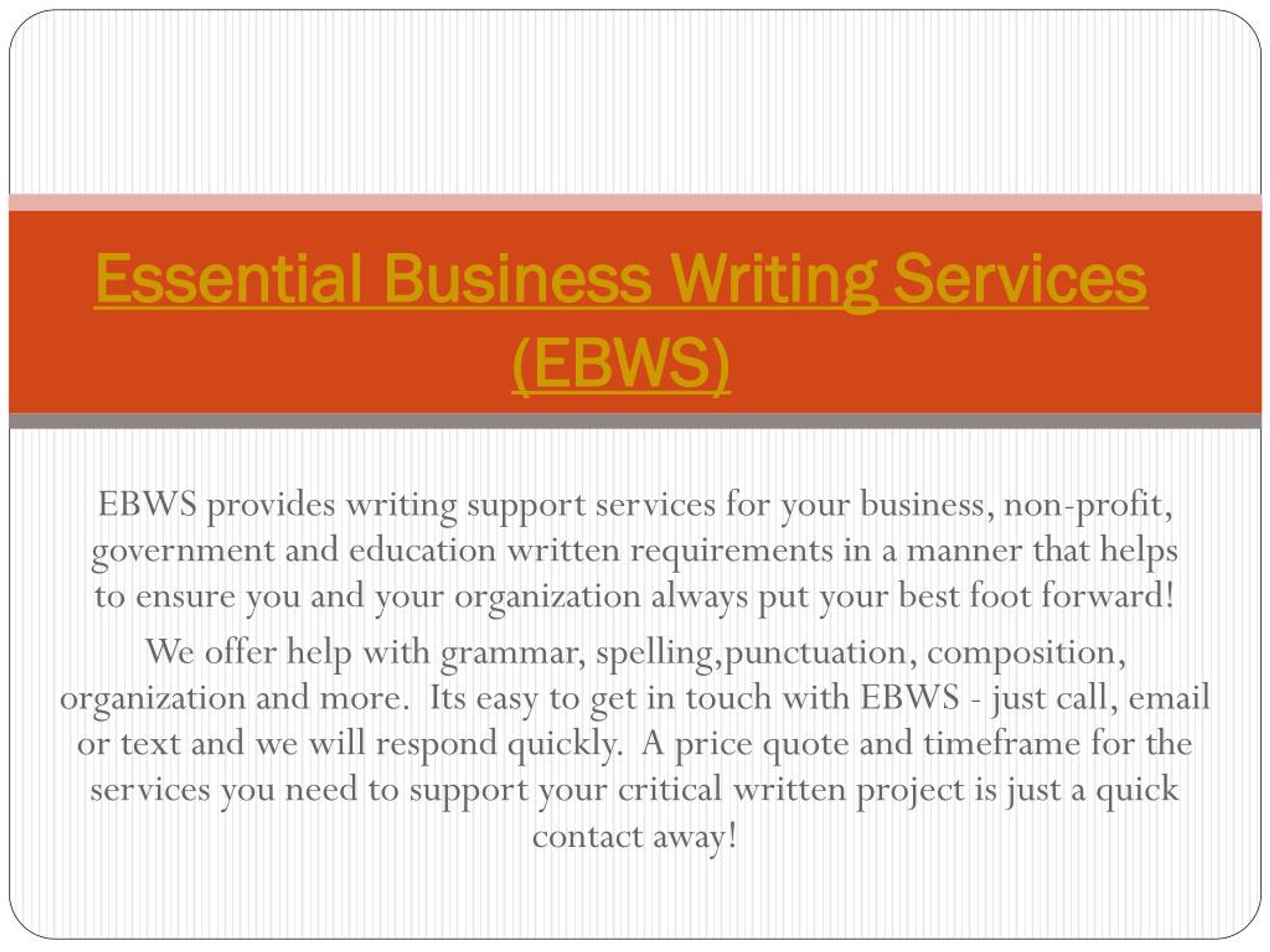 PPT - Essential Business Writing Services PowerPoint Presentation, free ...