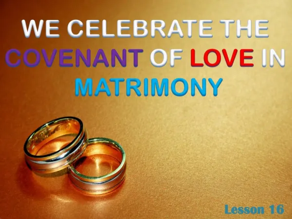covenant of love in matrimony