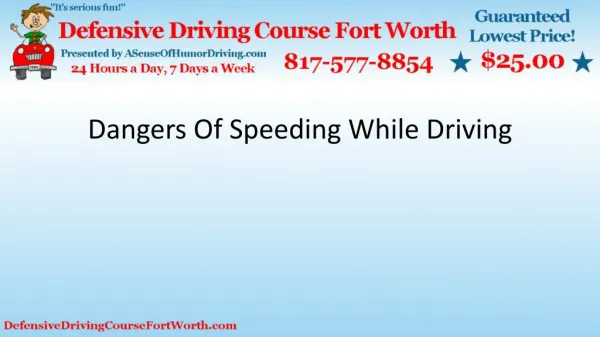Dangers Of Speeding While Driving