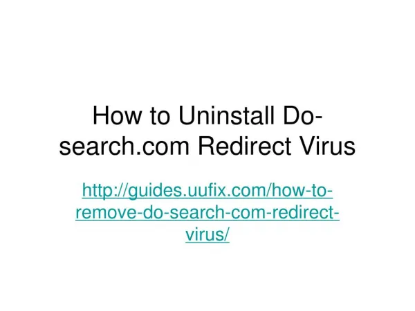 How to uninstall do search.com redirect virus