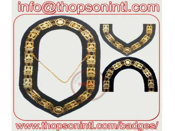 Masonic Past Master Chain collar Gold Plated