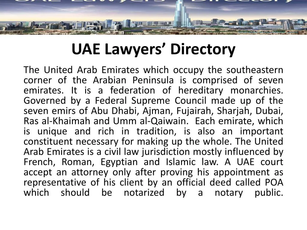 uae lawyers directory