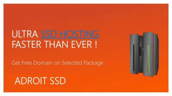 Ultra SSd Hosting Platform - Adroit SSD