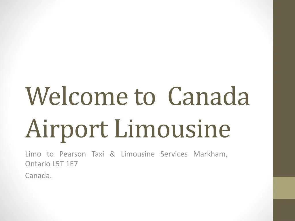 welcome to canada a irport limousine