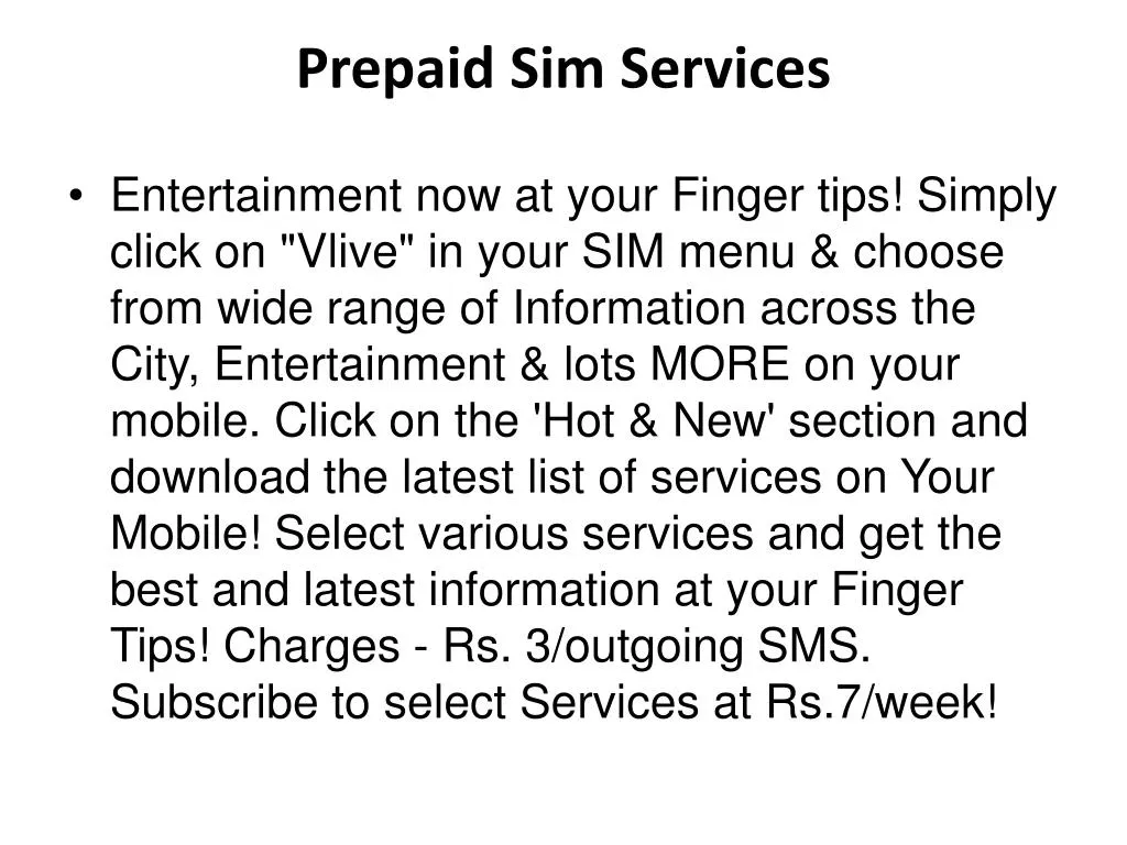 prepaid sim services