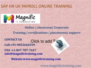 SAP HR UK PAYROLL ONLINE TRAINING USA|UK|CANADA - slide 1