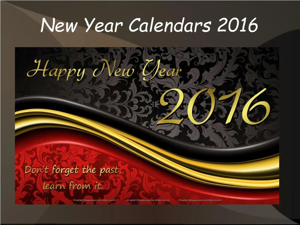 new year calendars 2016