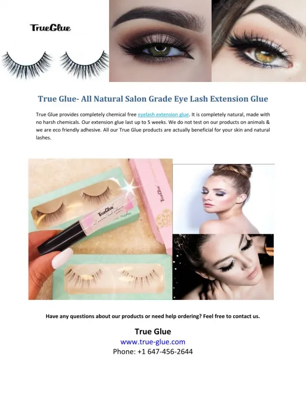 True Glue - All Natural Salon Grade Eye Lash Extension Glue