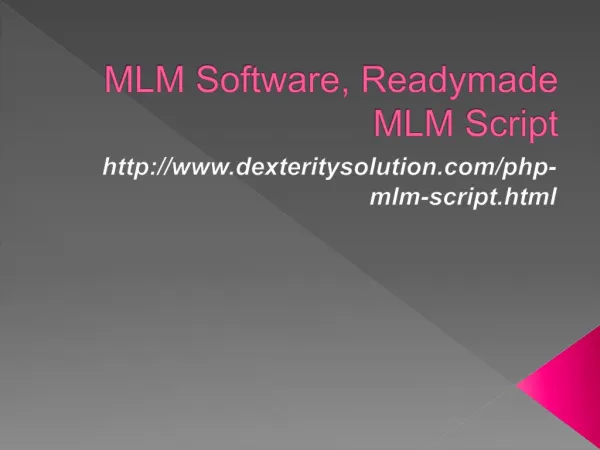 MLM Software, Readymade MLM Script