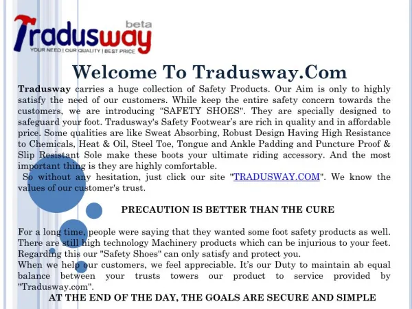 Safety Shoes on Tradusway in Affordable Price