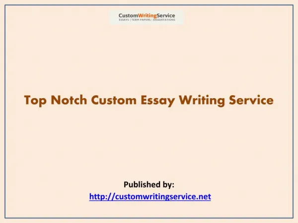 Top Notch Custom Essay Writing Service