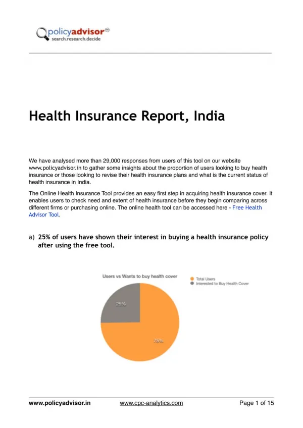 health insurance research report 2015-16
