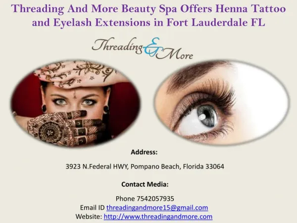 Shop for Henna Tattoo and Eyelash Extensions in Fort Lauderdale FL
