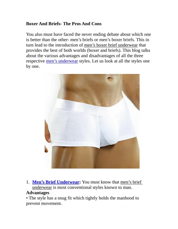 Boxer And Briefs- The Pros And Cons