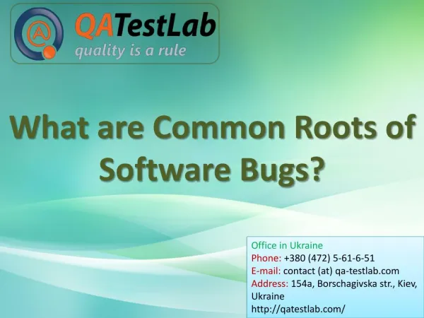 What are Common Roots of Software Bugs?