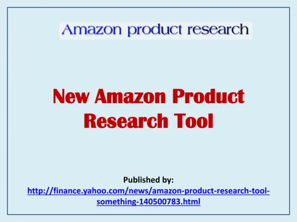 New Amazon Product Research Tool