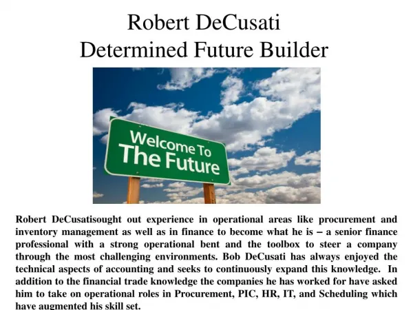 Robert DeCusati-Determined Future Builder