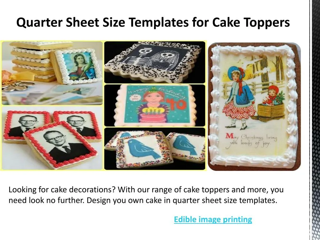 quarter sheet size templates for cake toppers