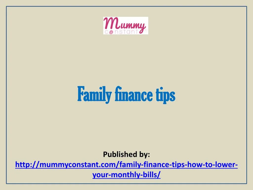 family finance tips