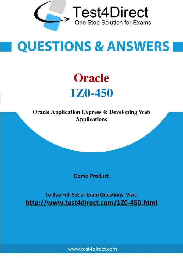 Oracle 1Z0-450 Test - Updated Demo