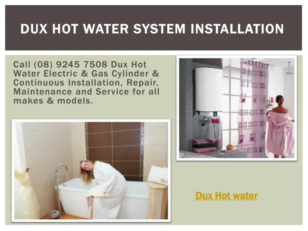 dux hot water system installation