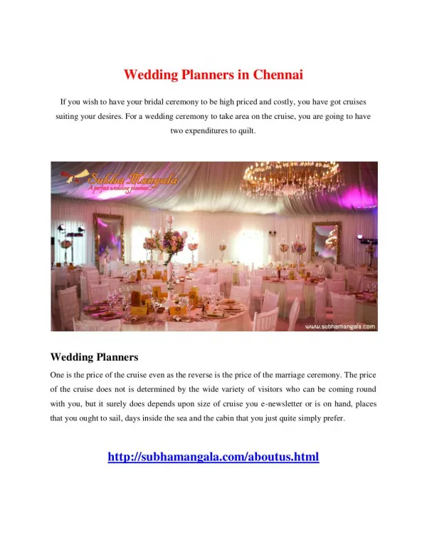 Wedding Planners in Chennai