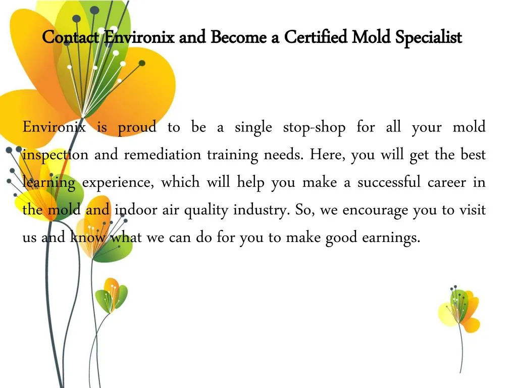 contact environix and become a certified mold specialist