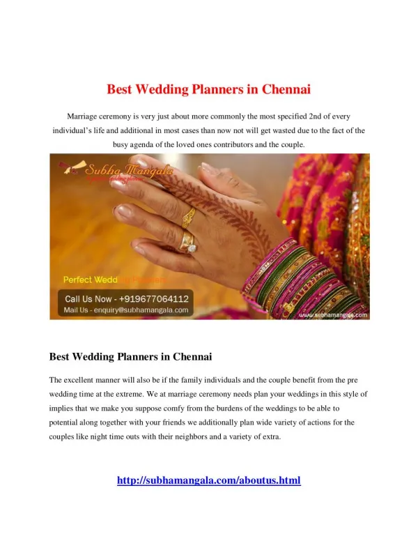 Best Wedding Planners in Chennai
